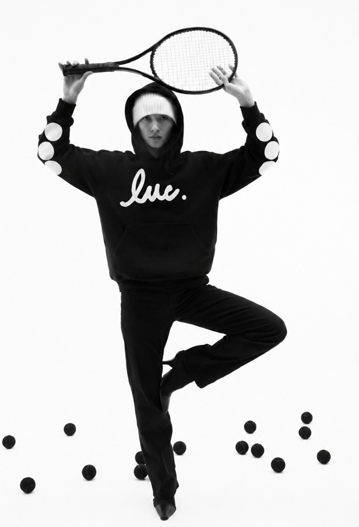 White on Black Hoodie